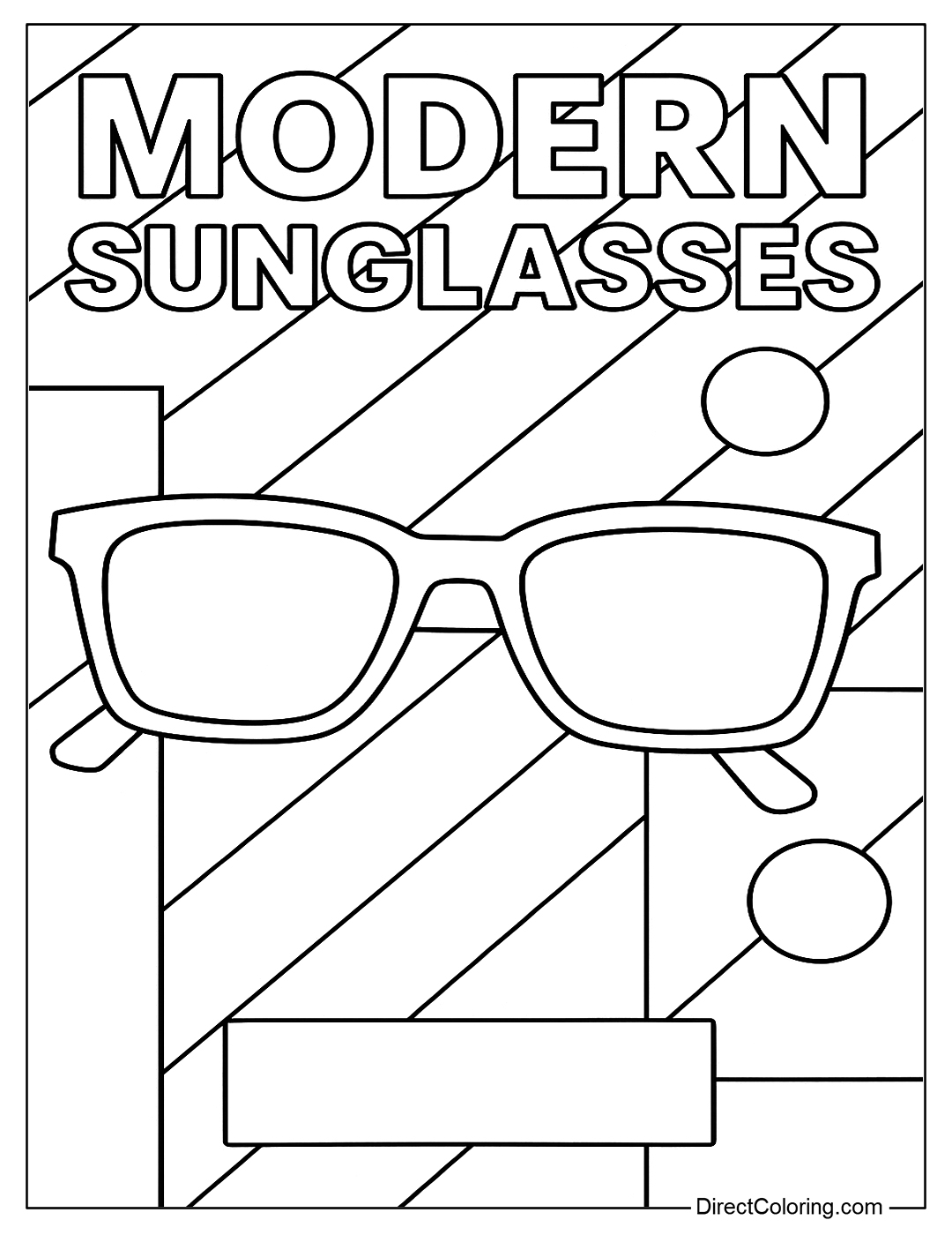 coloring page Modern style sunglasses advertisement poster
